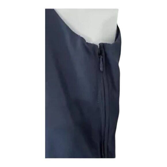 TEVOLIO Blue Sleeveless Sheath Dress Size 10 Ruffle Pleated Hem Casual Zip-Up - Picture 5 of 9
